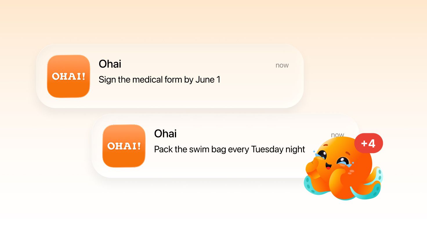 A timely Ohai reminder landing the night before camp pickup, surfacing pack-the-bag steps.